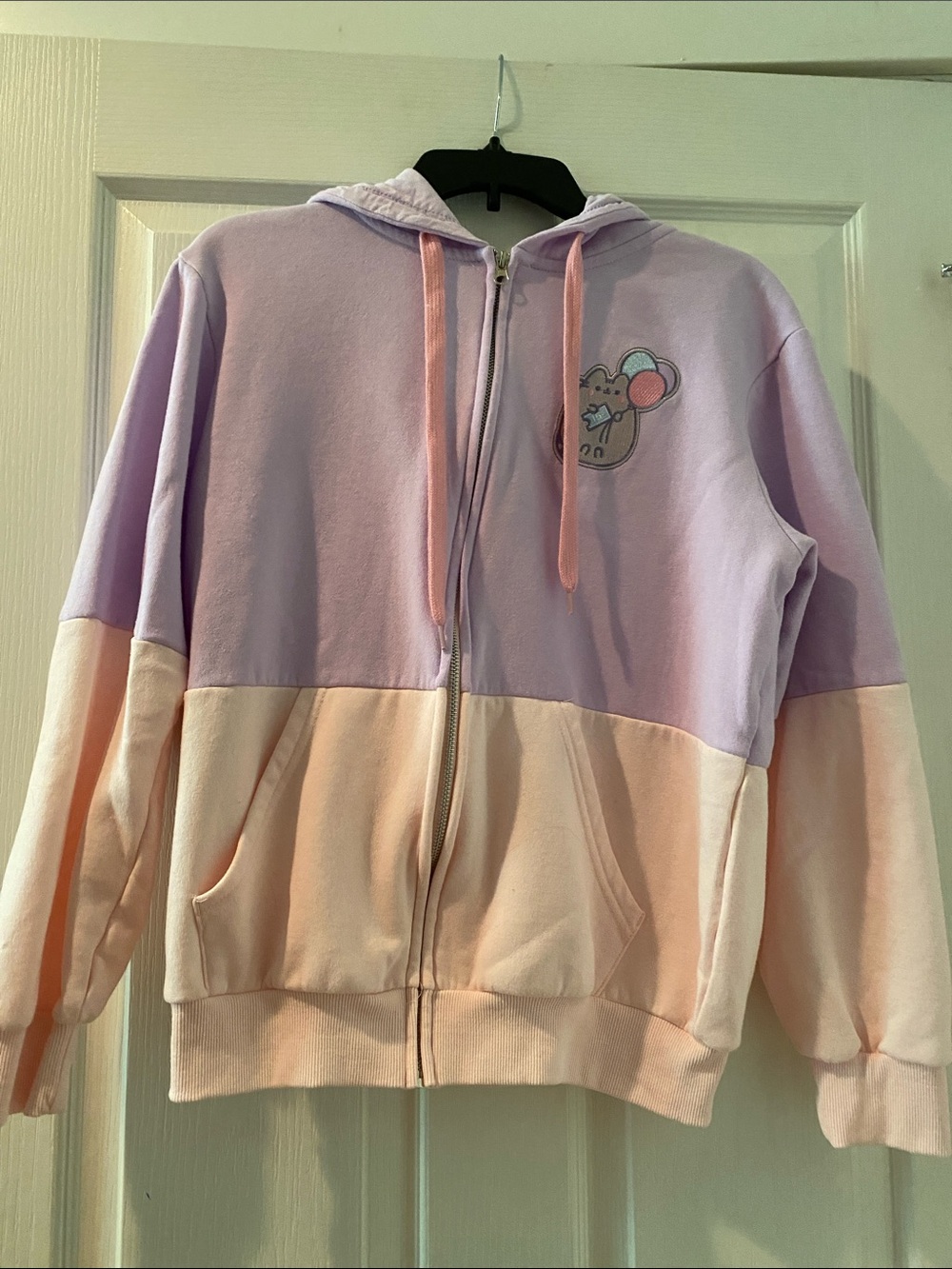 Pusheen Two-Tone Lavender and Blush Zip Hoodie